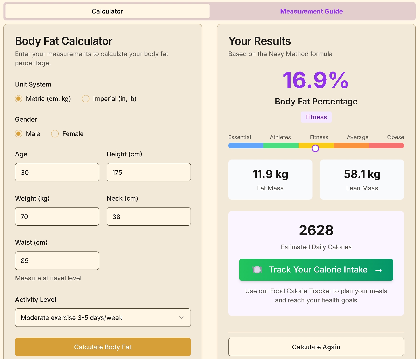 Body Fat Calculator