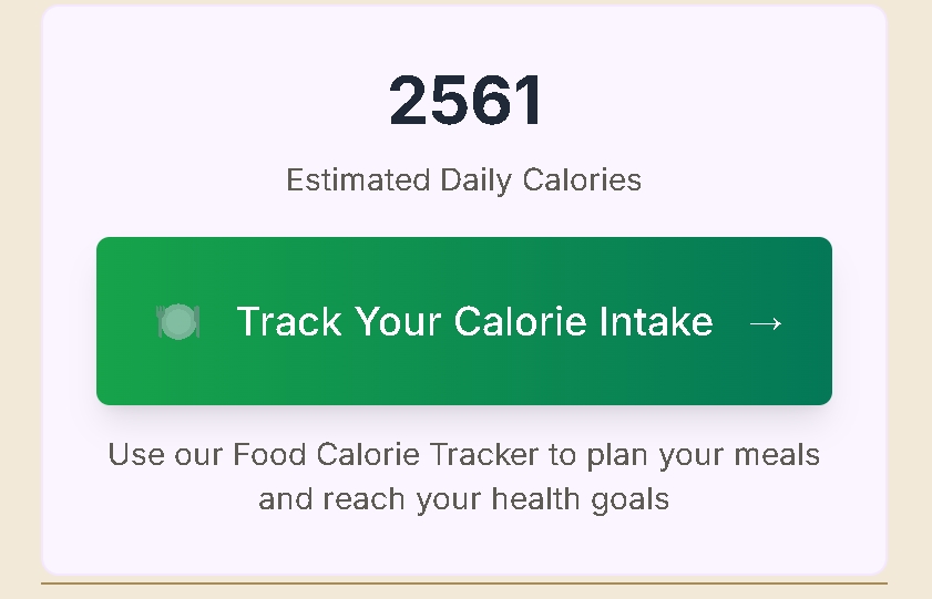 Daily calorie calculation from Body Fat Calculator